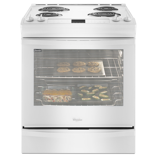 Whirlpool WEC530H0DW 30" White SlideIn Gas Range with 6.2 CuFt SelfCleaning Oven BrandsMart USA