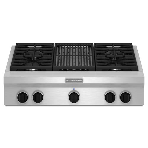 KitchenAid KGCU462VSS 36" Natural Gas Cooktop BrandsMart USA