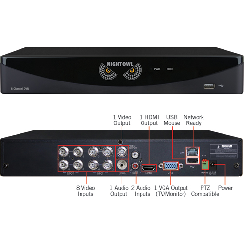 Night Owl F6-81-8624N 8 Camera 8 Channel DVR Video Security System