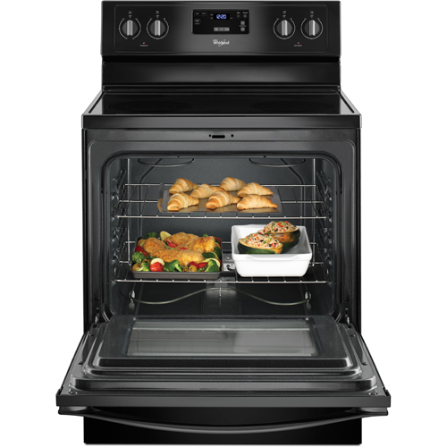 Whirlpool WFE320M0EBBL 30" Black Electric Smooth Top Range With 4.8