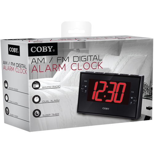 Coby CBCR103 Digital Alarm Clock With AM/FM Radio And Dual Alarm BrandsMart USA
