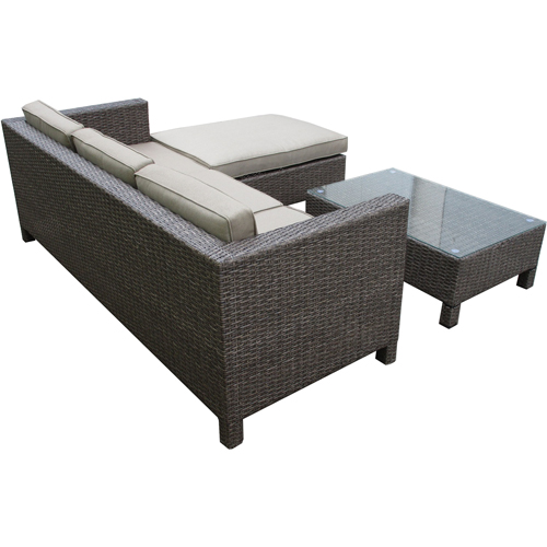 Coastal Retreat POMPANO Pompano 3 Piece Wicker Furniture Group