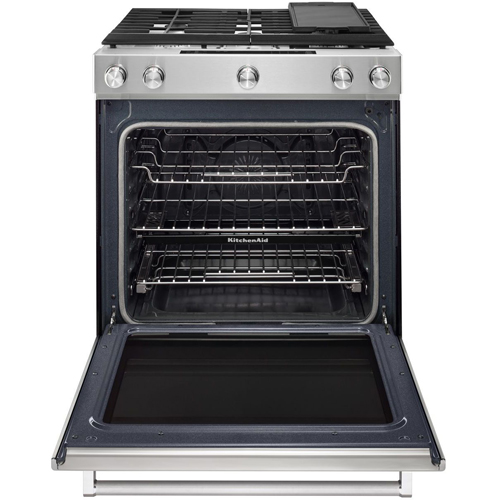 KitchenAid KSDB900ESS 30" Stainless Steel SlideIn Gas Range With 7.1