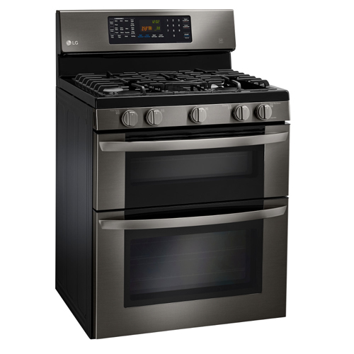 LG LDG3036BD 30" Black Stainless Steel Freestanding Double Gas Range