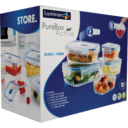 Luminarc J4918 10 Piece Pure Box Active Storage Set BrandsMart USA