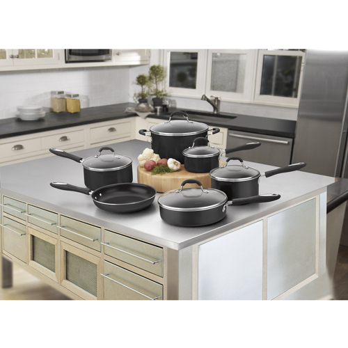 Cuisinart 5511BK 11 Piece Aluminum Cookware Set BrandsMart USA