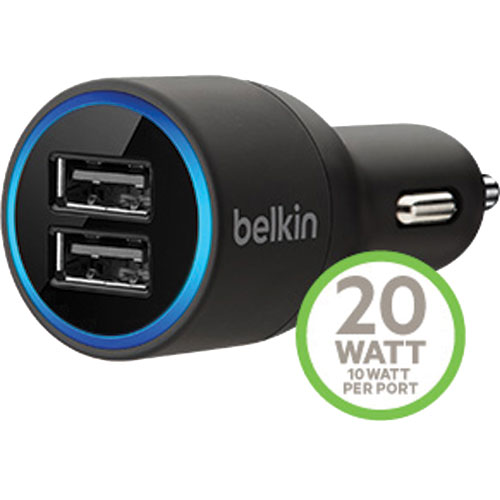 Belkin F8J071BT04BLK Dual Car Charger With Lightning To USB Cable