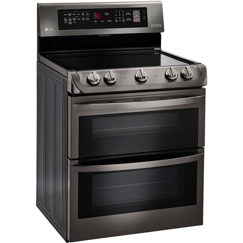 LG lde4415bd 30" Black Stainless Steel Smooth Top Double Oven Range