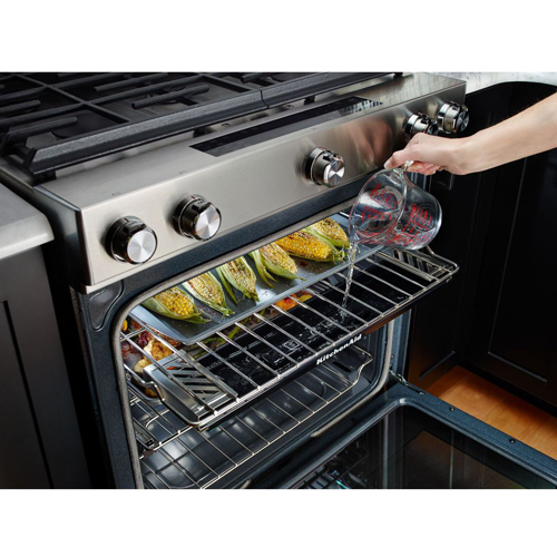 KitchenAid KSDB900ESS 30" Stainless Steel SlideIn Gas Range With 7.1