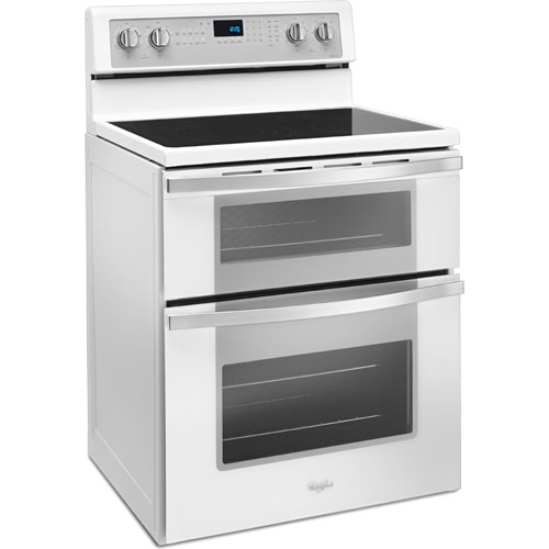 Whirlpool WGE745C0FH 30" White Electric Smooth Top Double Oven Range