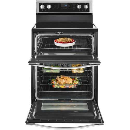 Whirlpool WGE745C0FS 30" Stainless Steel Electric Smooth Top Double