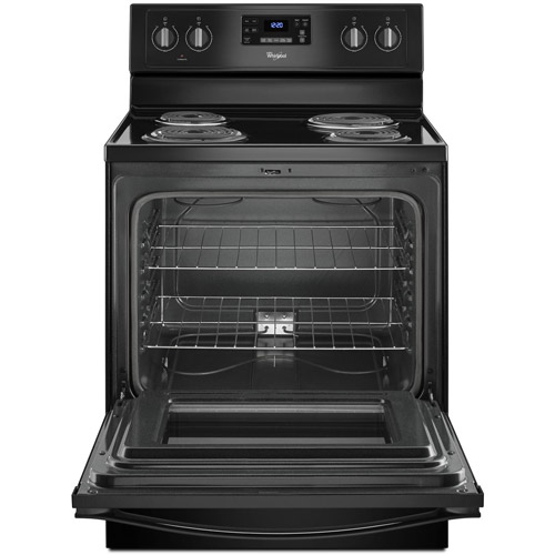 Whirlpool WFC310S0EB 30" Black Electric Coil Range With 4.8 CuFt Self