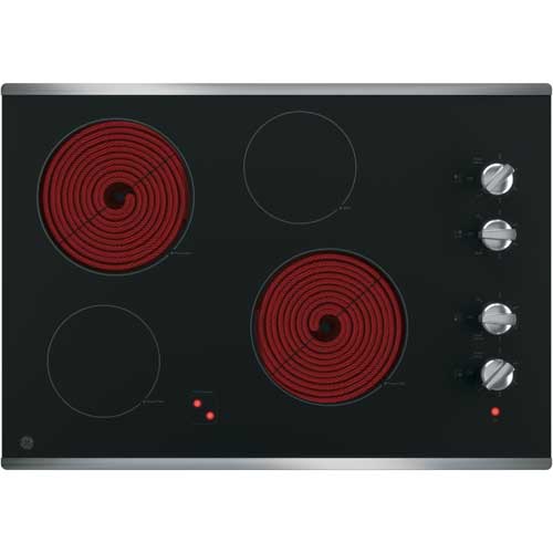 GE JP3030SJSS 30" 4 Burner Electric Cooktop BrandsMart USA
