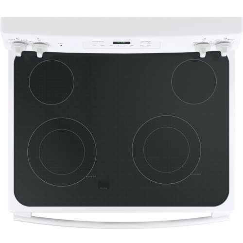 GE JB645DKWW 30" White Electric Smooth Top Range With 5.3 CuFt Self