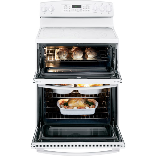 GE JB870TFWW 30" White Electric Smooth Top Range With 4.4 CuFt Self