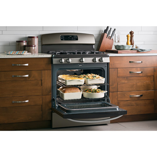 GE JGB600EEDES 30" Slate Freestanding Gas Range With 5.0 CuFt Self