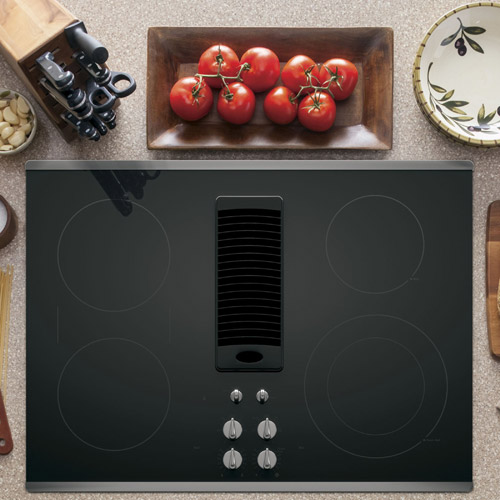 GE PP9830SJSS Profile Series™ 30" 4 Burner Downdraft Electric Cooktop