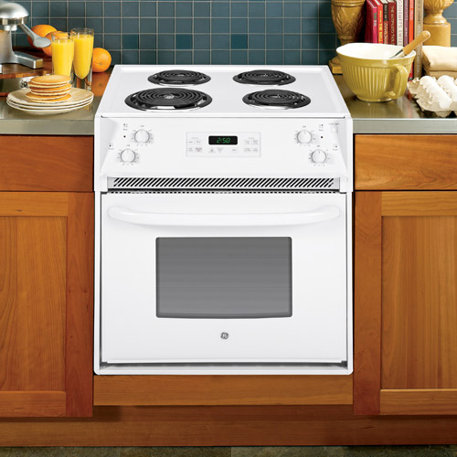 GE JM250DFWW 27" White DropIn Electric Range With 3.0 CuFt Self