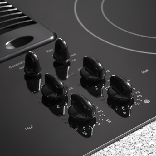 GE PP9830DJBB Profile™ Series 30" 4 Burner Downdraft Electric Cooktop