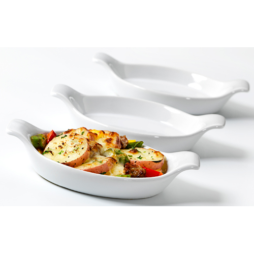 Anchor Hocking 91104 3 Piece 6.5 Ounce Ceramic Au Gratin Dish