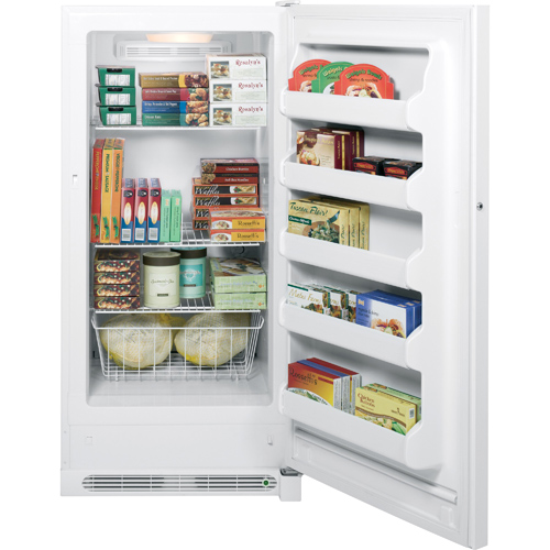 GE FUF14DHRWOW 13.8" CuFt White Upright Freezer BrandsMart USA