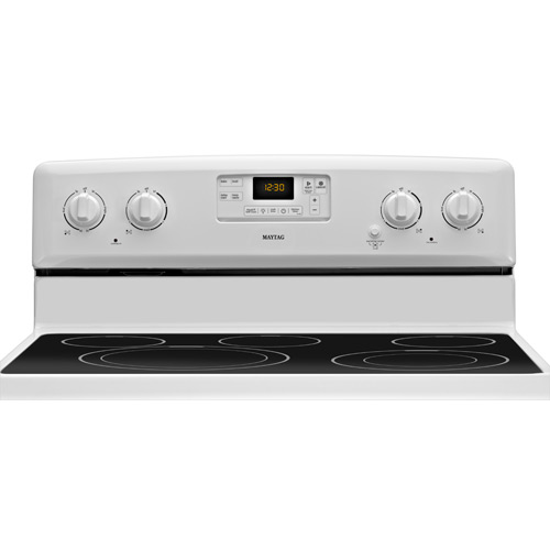 Maytag MER8680BW 30" Electric Smooth Top Range, 6.2 CuFt, AquaLift