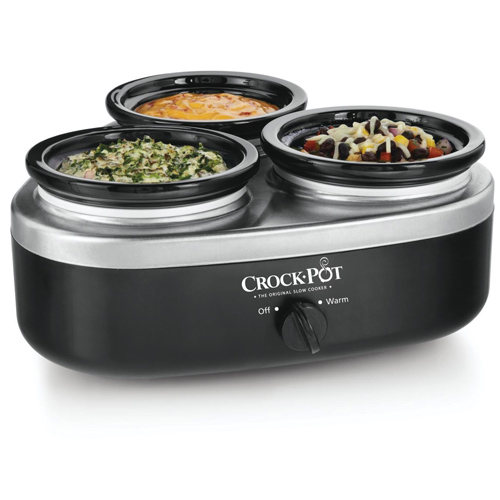 CrockPot SCRMTD307DK 16 Ounce Little Triple Dipper, Black Portable