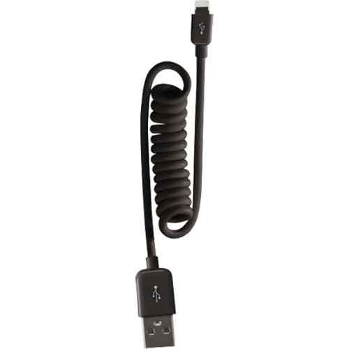 RCA AH750CBR 4' Coiled Lightning Power And Sync Cable, Lightning