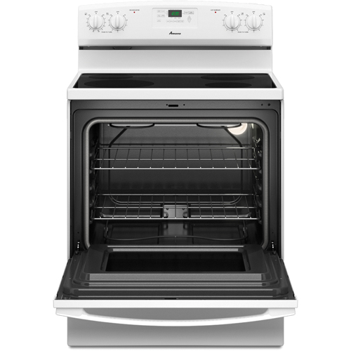 Amana AER5630BAW 30" Electric Smooth Top Range, 4.8 CuFt, Adjustable