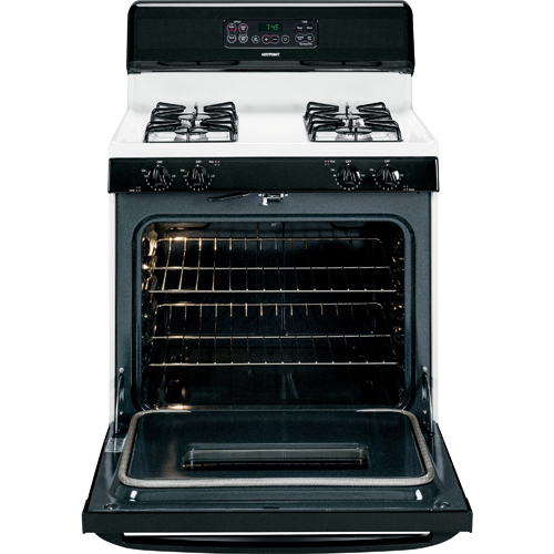 Hotpoint RGB745DEPWH 30" Freestanding Gas Range, 4.8 CuFt, (1) 12,500
