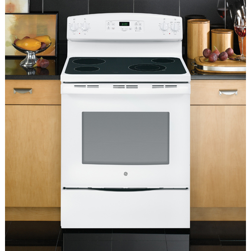 GE JBS60DFWW 30" Electric Smooth Top Range, 5.3 CuFt, Manual Clean, Big View Oven Window