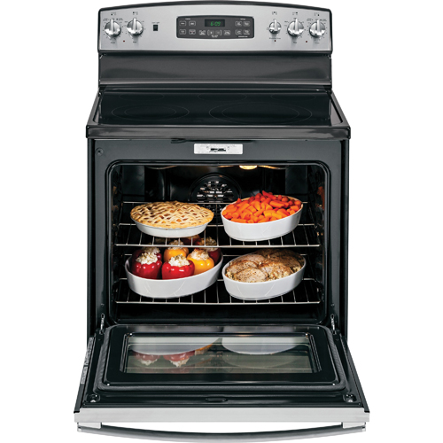 GE JB690SFSS 30" Stainless Steel Smooth Top Range With 5.3 CuFt Self