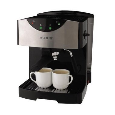 Mr. Coffee ECMP50-NP Pump Espresso Machine, Powerful Milk Frother, Removable Drip Tray, Lit On ...