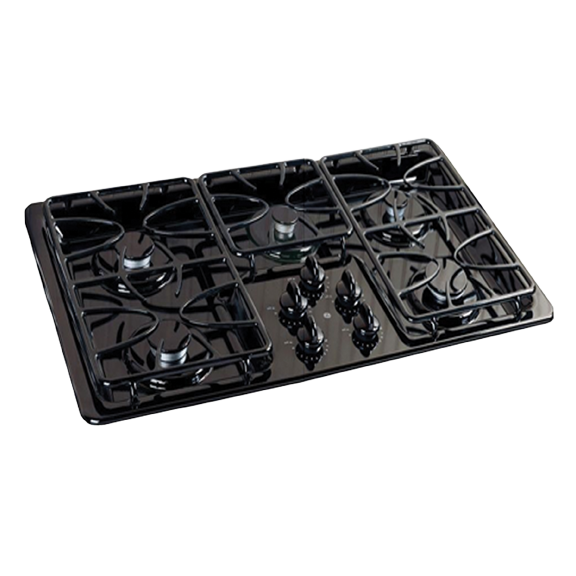 GE JGP630BEKBB 36" 5 Burner Gas Cooktop BrandsMart USA