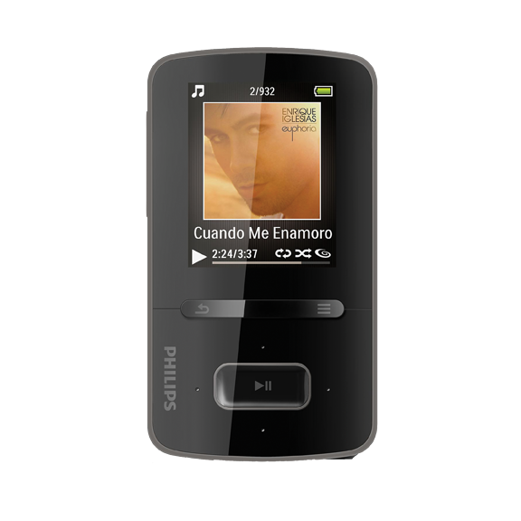Philips SA3VBE08BK37 GoGear Vibe 8GB MP3 Player, 1.8" Color LCD Display ...