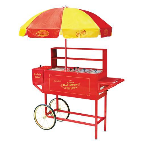 Nostalgia - Large Hot Dog Cart And Umbrella