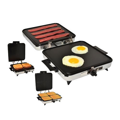 Premium PWG301 3 In 1 Waffle Maker Grill And Griddle, Reversible and