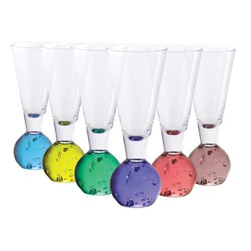 Circleware 42721 Fireball Vodka Shot Glasses, Assorted Colors, 6 Piece