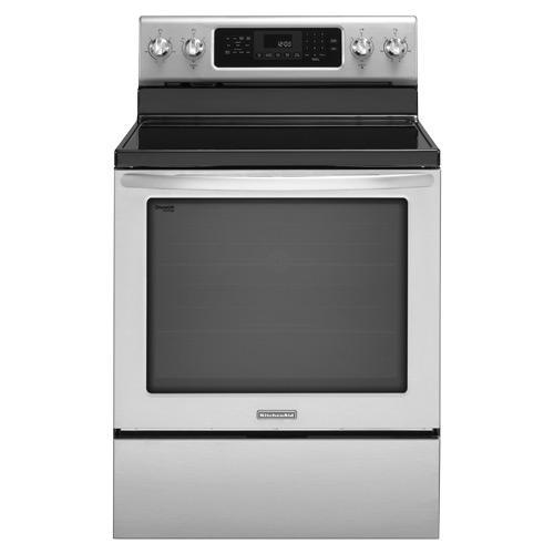 KitchenAid KERS202BSS 30" Electric Smooth Top Range, 6.2 CuFt, Self