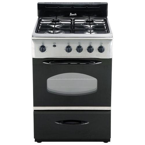 Avanti G2405CSS 24" Freestanding Gas Range, 2.68 CuFt, 4 Sealed Burners