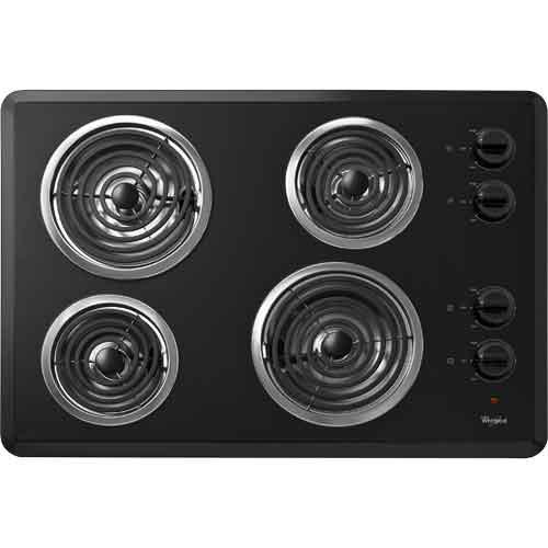 Whirlpool WCC31430AB 30" 4 Burner Electric Cooktop BrandsMart USA