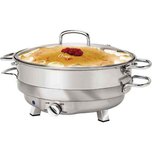 Oster CKSTBSCD65 6.5 Quart Round Chafing Dish, 6.5 Quart Stainless