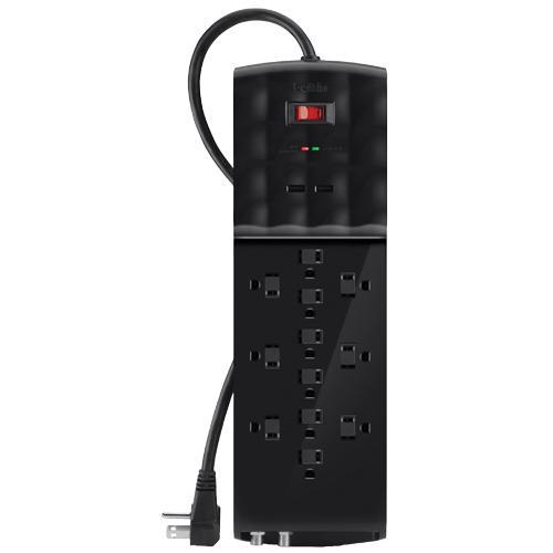 Belkin BSQ1200BG06BLK 12Outlet Surge Protector, Cable