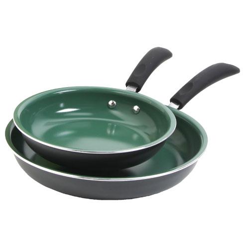 Gibson 91601.02 8" And 10" ECO Friendly Home Green Ceramic Aluminum Fry