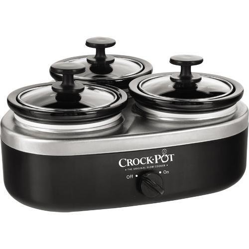CrockPot SCRMTD307DK 16 Ounce Little Triple Dipper, Black Portable