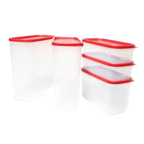 RUBBERMAID 1852957 10Piece Canister Set, Ideal For Bulk Food Storage, Stackable And Nestable