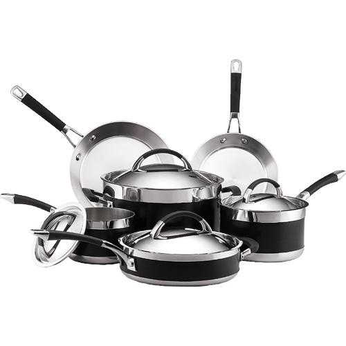 ANOLON 30501 10 Piece Ultra Clad Cookware Set, Heat Conducting Aluminum