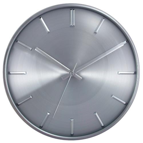 Timekeeper WC4003S 11" Round Brushed Silver Metal Frame Wall Clock