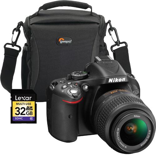 D5200 24.1 MP Black Digital SLR Camera Kit With Camera Bag And 32GB SDHC Card