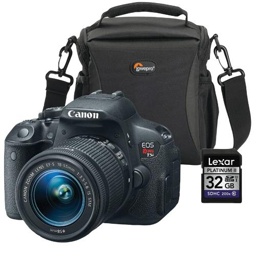 Digital SLR 18.0 MP Rebel T5I Camera With Camera Bag And 32GB SDHC Memory Card